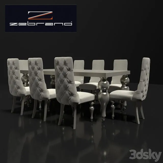 Table and chairs ZebranoCasa 3D Model