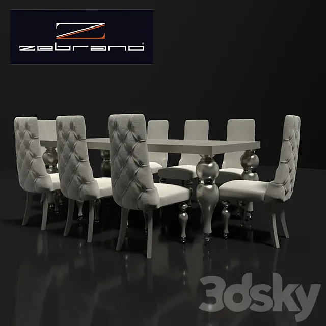Table and chairs ZebranoCasa 3D Model