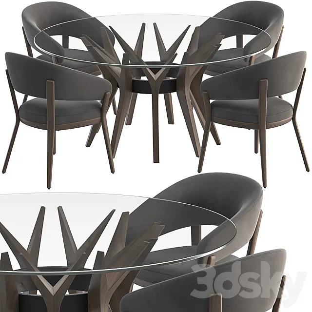 Table Aster and chair Ray set 3DModel