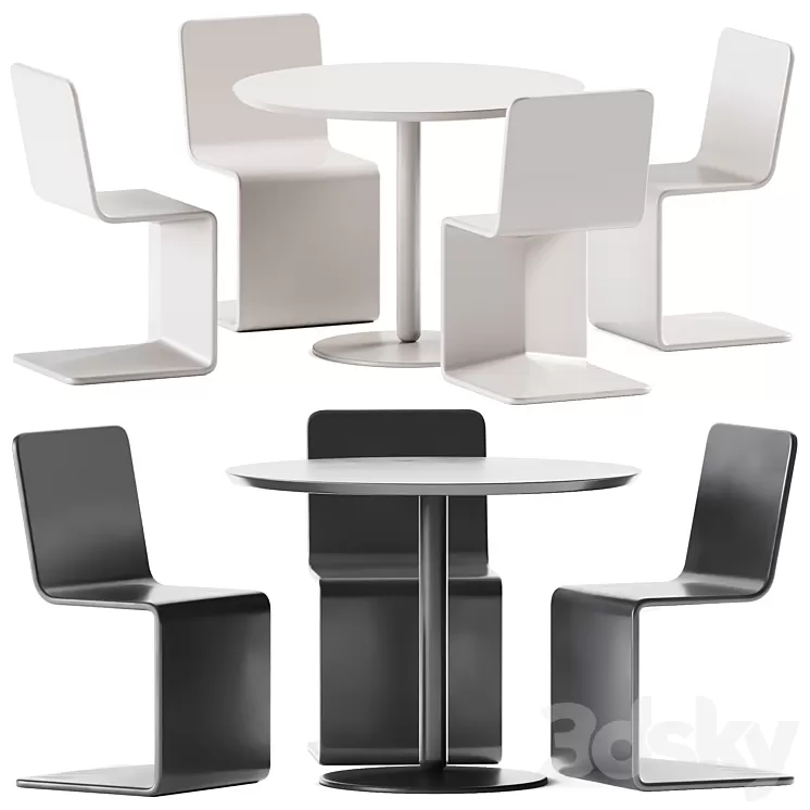 Table Balance by Calligaris and Outdoor Chair Roger By bellitalia / Outdoor furniture 3D Model Free