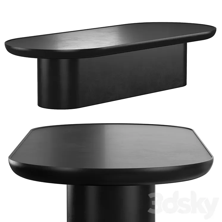 Table Black Oval 3D Model Free