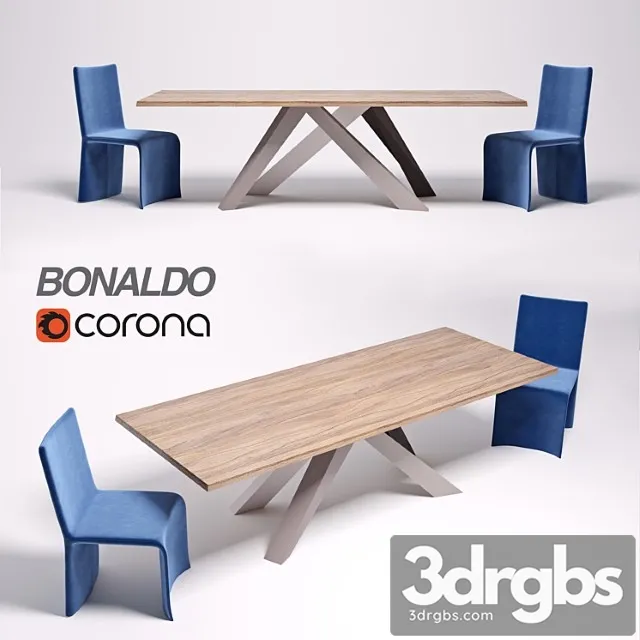 Table bonaldo big table chair bonaldo ketch dining chair 2 3D Model Free