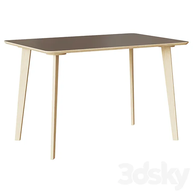 Table "breve" (Studiola) brown plywood 120x75x80 cm. 77818 3DModel