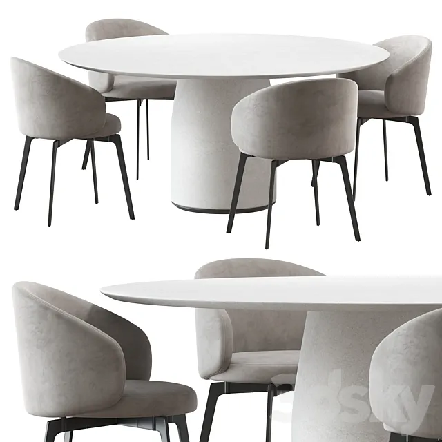 Table Bule chair Bea Lema 3D Model