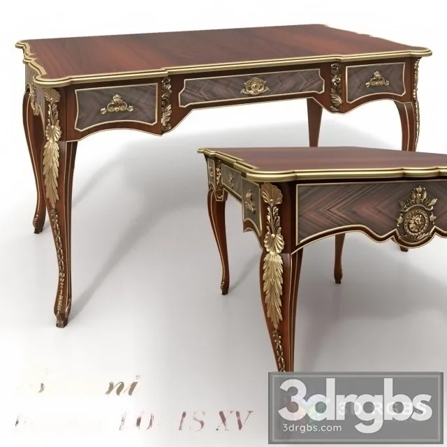 Table Bureau Louis XV 3D Model Free