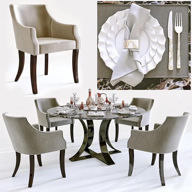 table-capital collection. chair-.the sofa and chair 3DModel