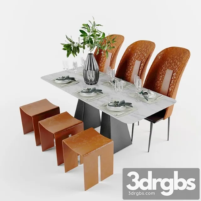 Table + chair 2 3D Model Free
