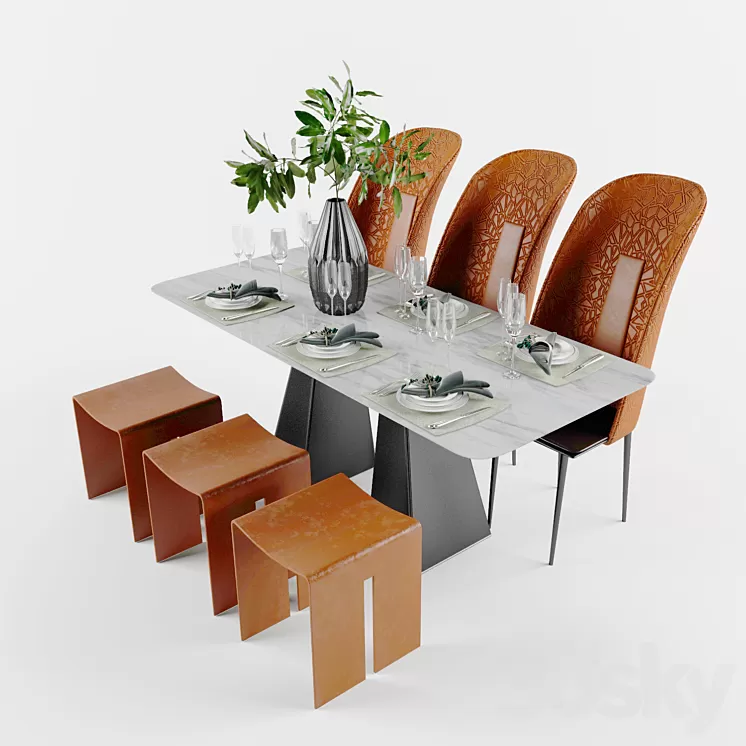 Table + Chair 3D Model