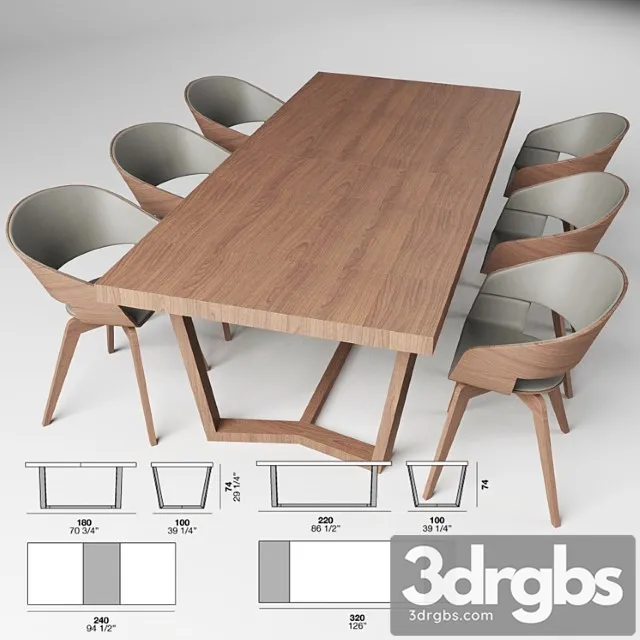 Table Chair Alf Cartesio 20 Costanza 3D Model Free