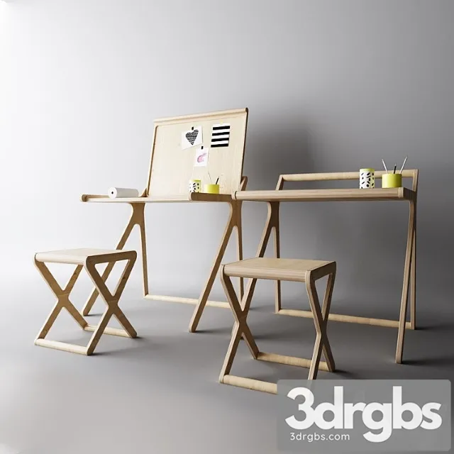 Table Chair Children 2 3D Model Free