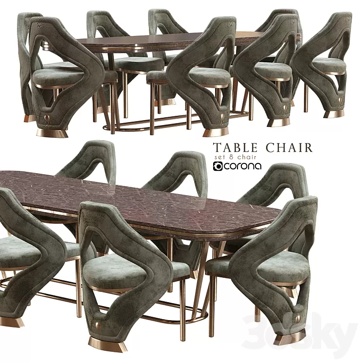 table chair modern 3D Model