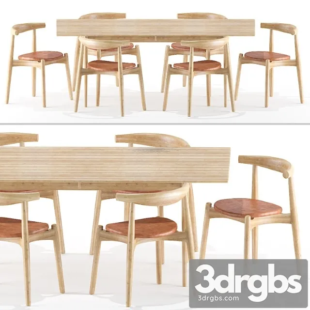 Table chair set 06 2 3D Model Free