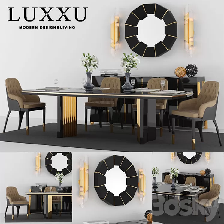 Table + Chair Set_2 by LUXXU 3D Model