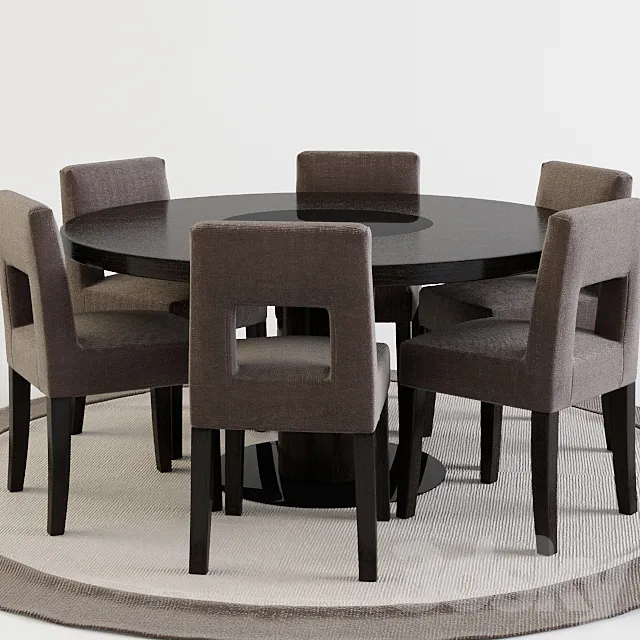 Table + chairs contemporary 3DModel