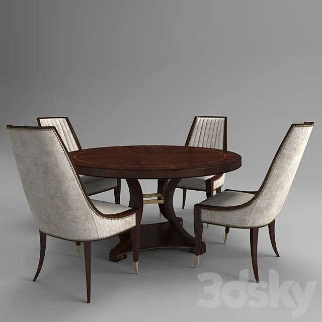 Table + chairs from the collection of ST JAMES PLACE company Schnadig 3DModel