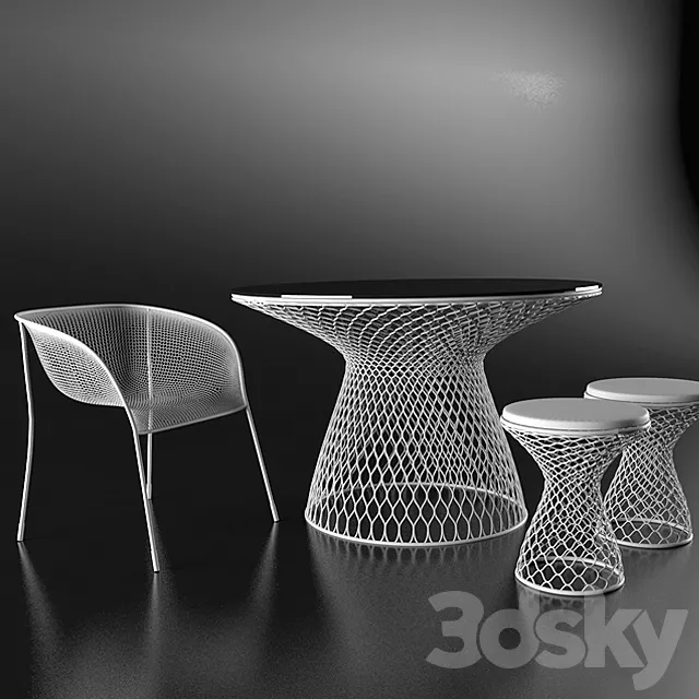 table + chairs (garden) 3D Model