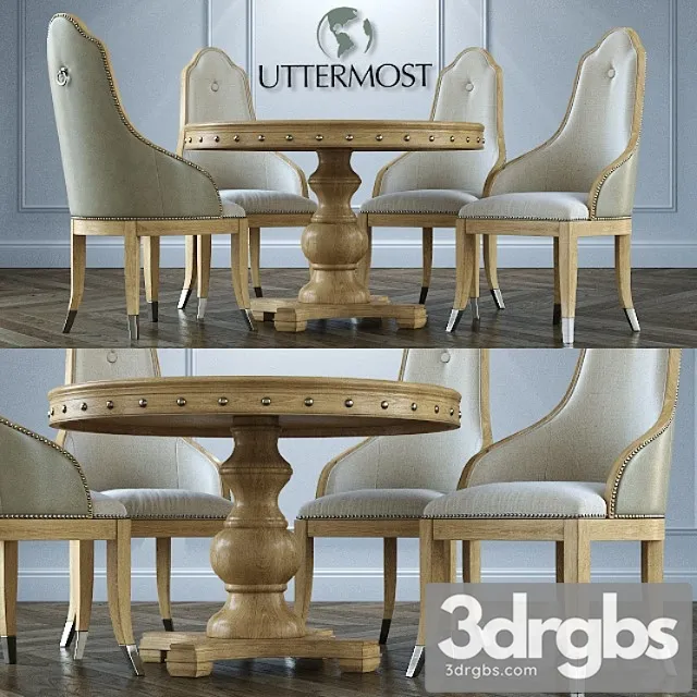Table + chairs uttermost sylvana 2 3D Model Free