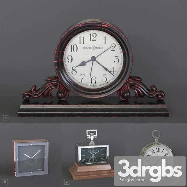 Table Clock Pack 02 1 3D Model Free