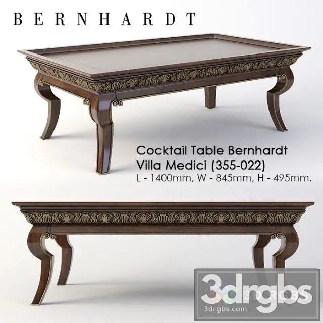 Table Coffee Bernhardt Villa Medici 3D Model Free