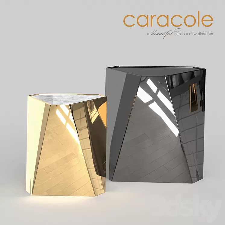 Table Container The Contempo side Caracole 3D Model
