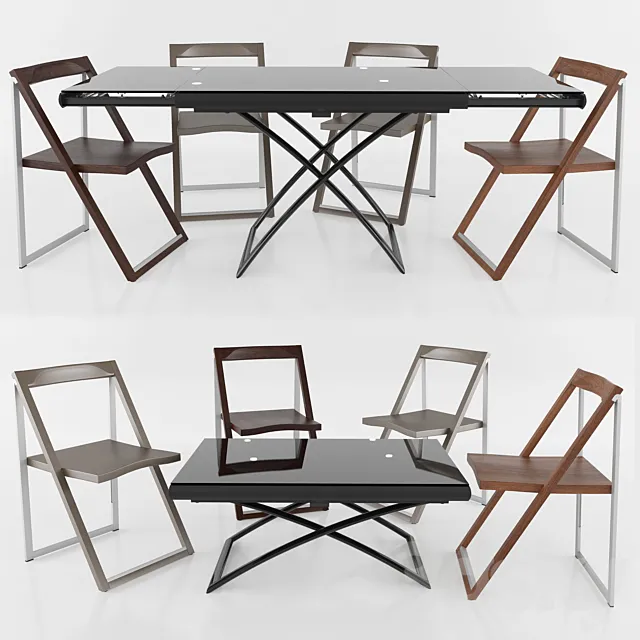 Table DAKOTA chair SKIP Calligaris 3D Model