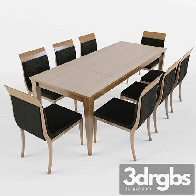 Table dining set - piombini 2 3D Model Free