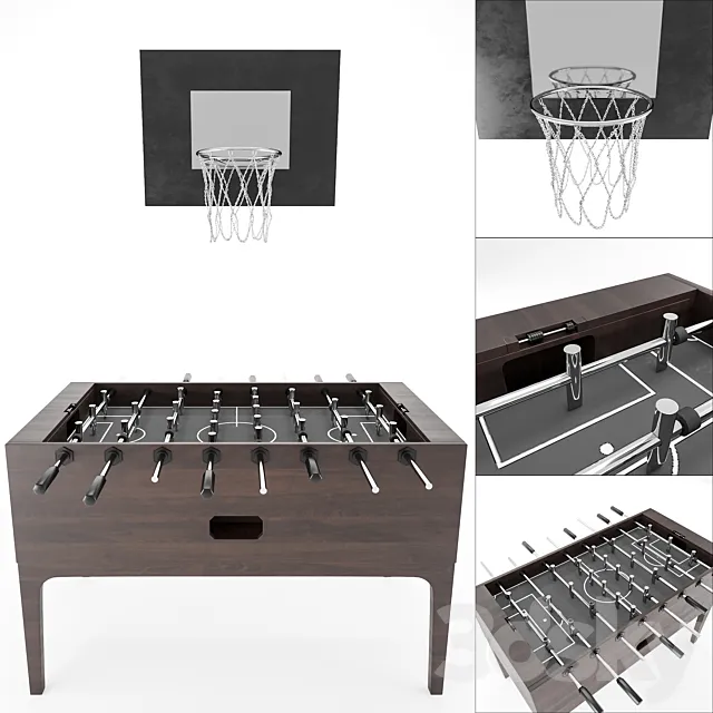 table football and basketball Hoop 3D Model