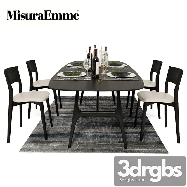 Table Gaudi Chairs Bertha 2 3D Model Free