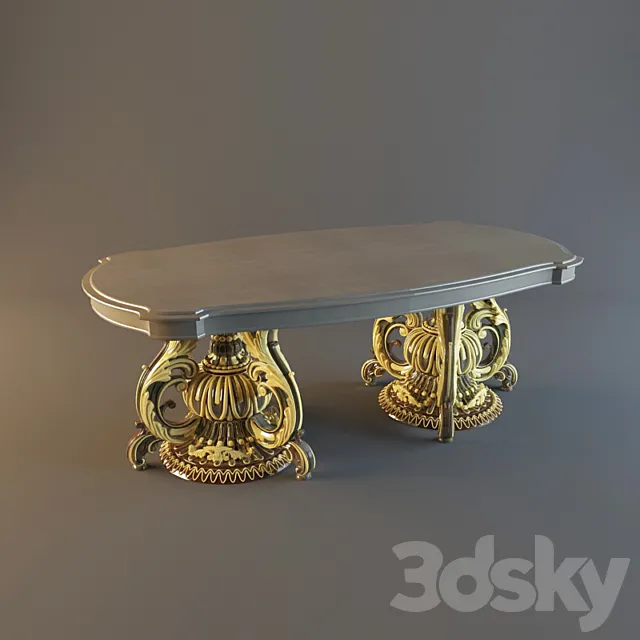 Table in Baroque style 3D Model