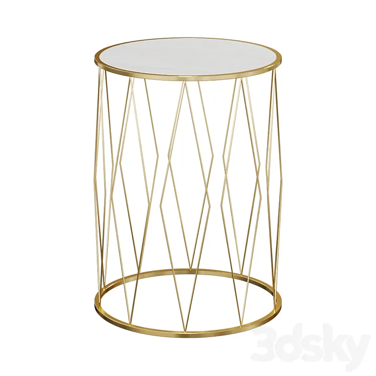 TABLE INTERIOR WHITE D40 ARTICLE: 54-069 3D Model Free