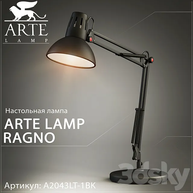 Table lamp Arte Lamp Ragno A2043LT-1BK 3DModel