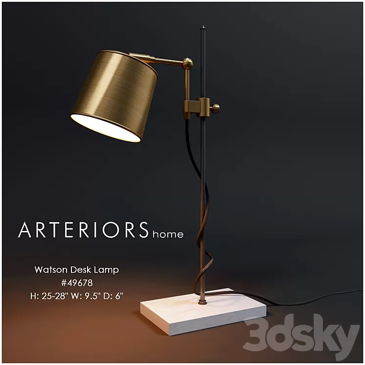Table Lamp Arteriors Watson Desk Lamp 3D Model