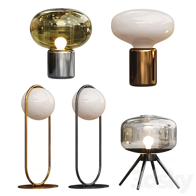 Table lamp collection 3D Model