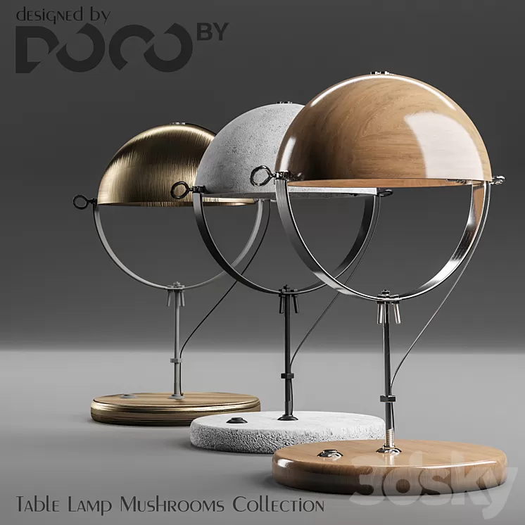 Table lamp collection Mushrooms from the interior design studio DOCOby