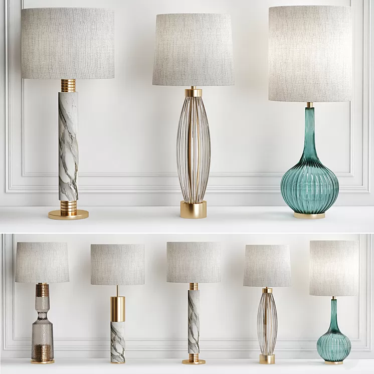 Table lamp collections 3D Model