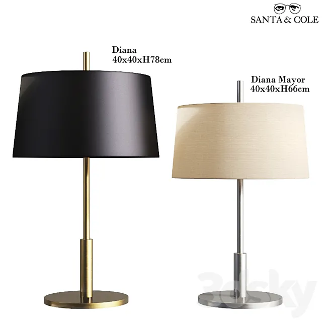 Table Lamp Diana Santa & Cole 3D Model