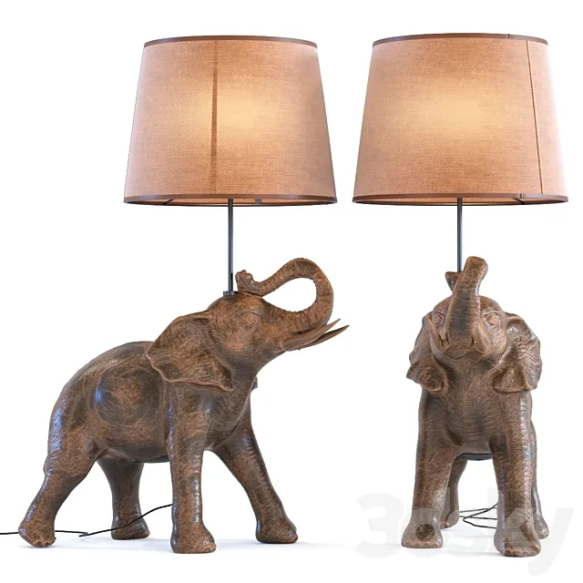 TABLE LAMP ELEPHANT SAFARI KARE DESIGN 3D Model