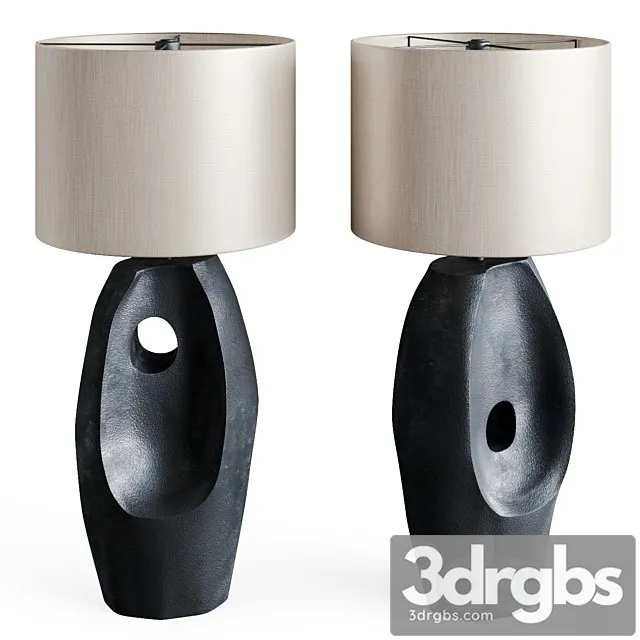 Table Lamp Primitive Black 3D Model Download