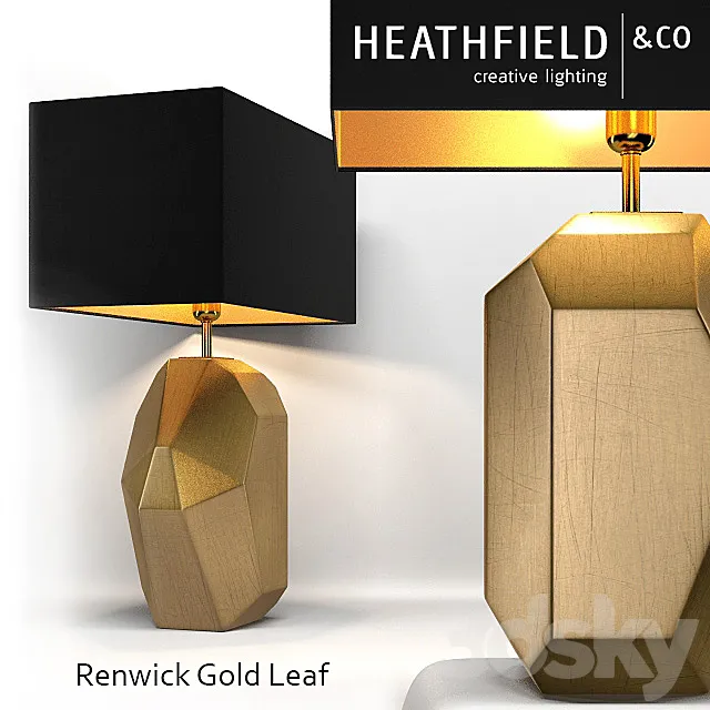 Table lamp Renwick Gold Leaf manufacturer Heathfield & Co _ Renwick Gold Leaf Table Lamp - Heathfield & Co 3D Model