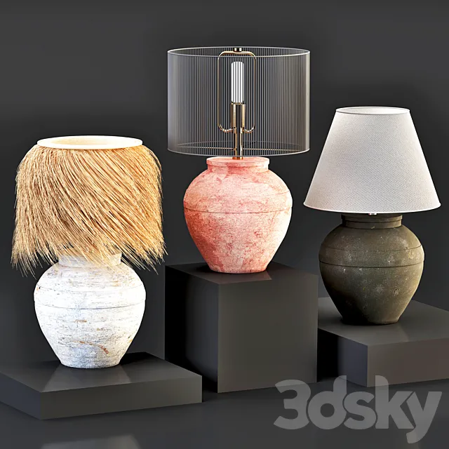 Table lamp-set 01 3DModel