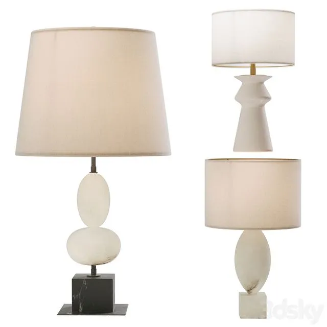 table lamp set01- Versa & Dani & Amagansett 3D Model