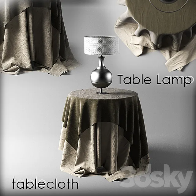 Table lamp with a tablecloth 3DModel