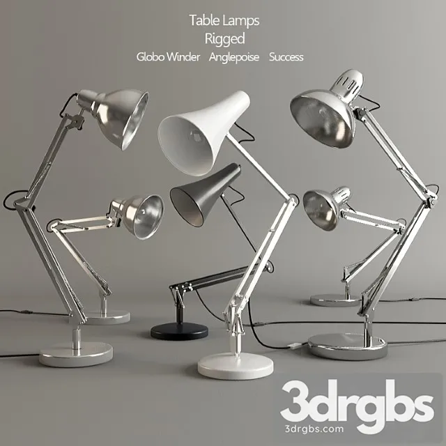 Table Lamps Rigged 3D Model Free