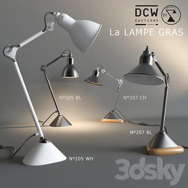 Table light n02 "La Lampe GRAS" 3D Model