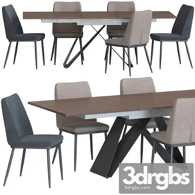 Table Marshall And Chair Joss By Imodern 3D Model Free