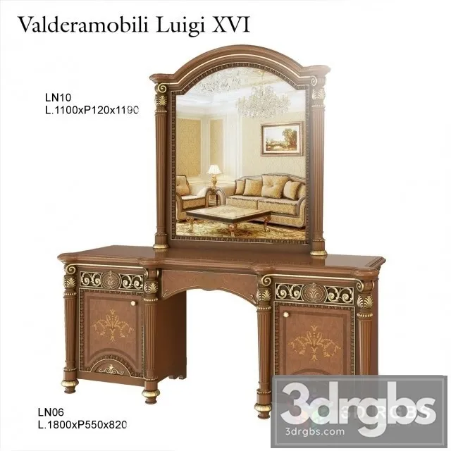 Table Mirror Valderamobili Luigi XVI 3D Model Free