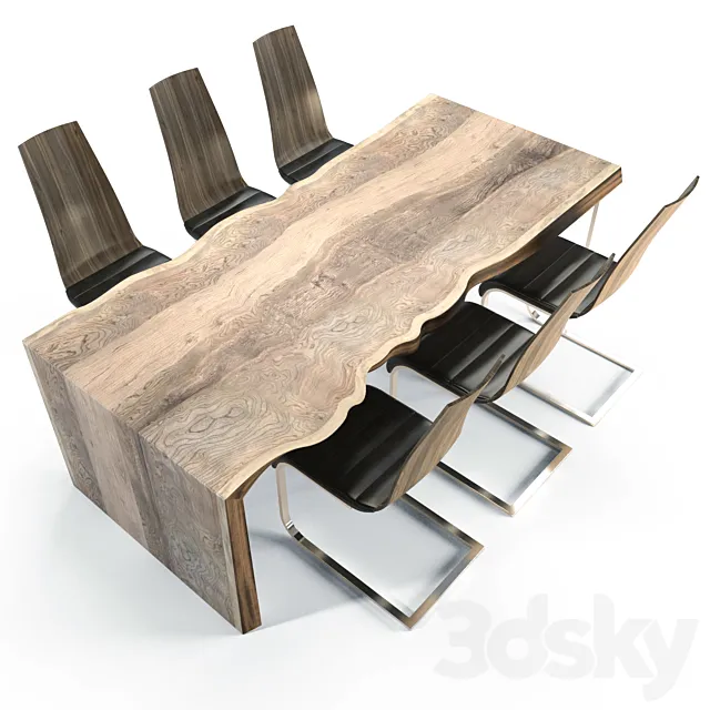 Table of solid wood 3DModel