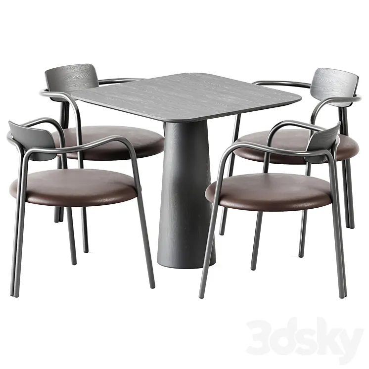 Table POV 460 S80 by Ton and Chair Via Veneto by De Castelli 3D Model Free