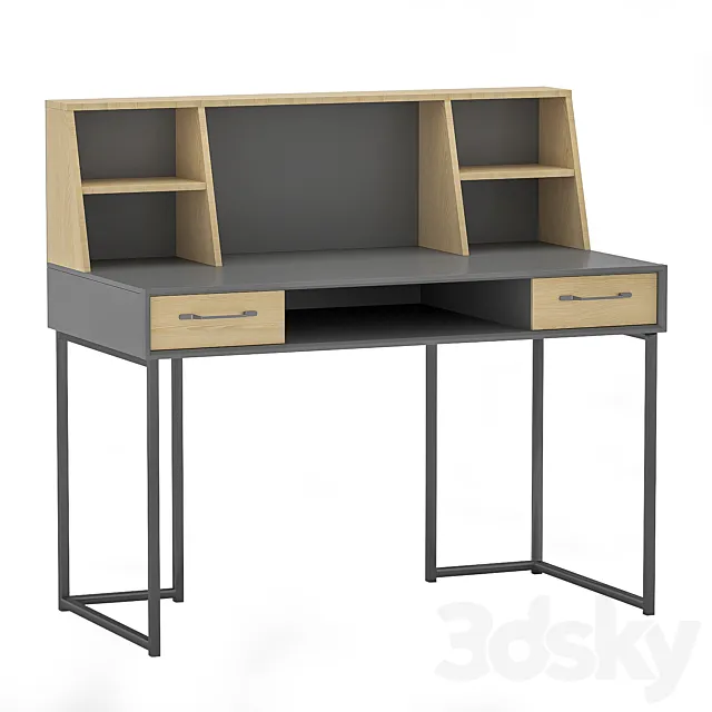 Table Quadro Onyx grey Gladstone Oak 3D Model