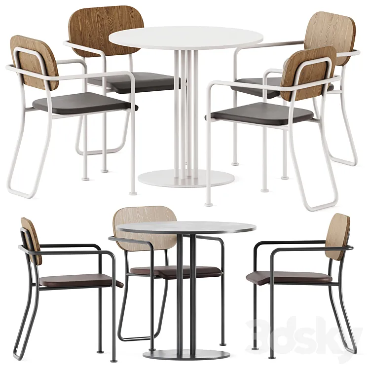 Table Ringer by Kettal and Chair Miss Ahus By Bla Station / Outdoor Furniture 3D Model Free